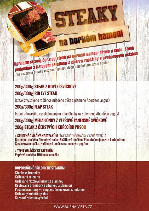 Steaky na horkém kameni